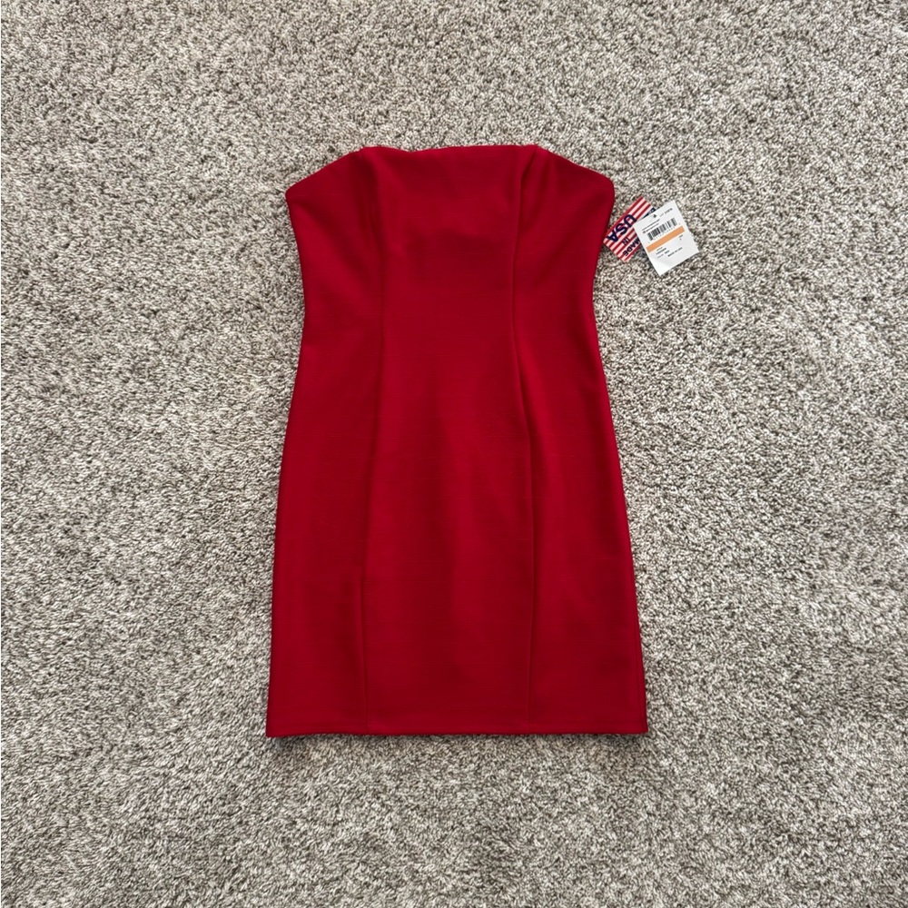 Morgan & Co. Red Strapless Dress
